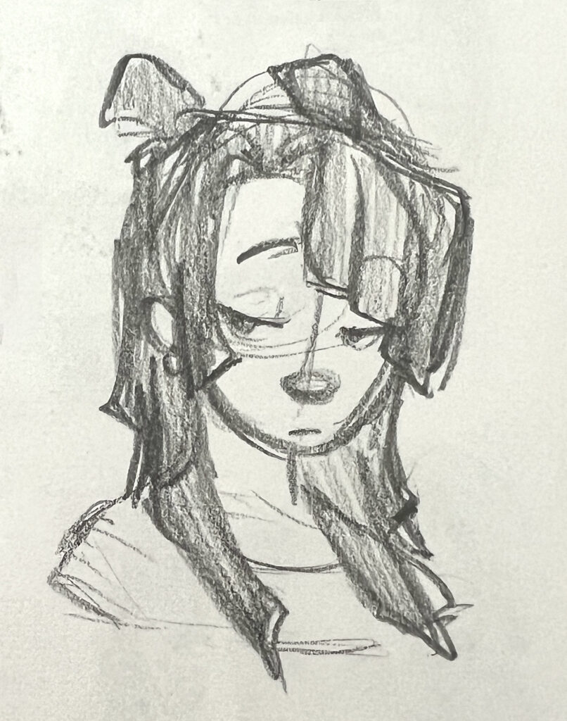 Graphite sketch of a character