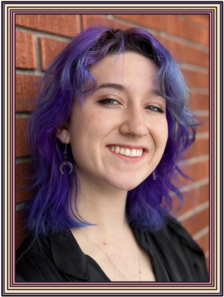 Portrait style photograph of Rachel smiling at the camera